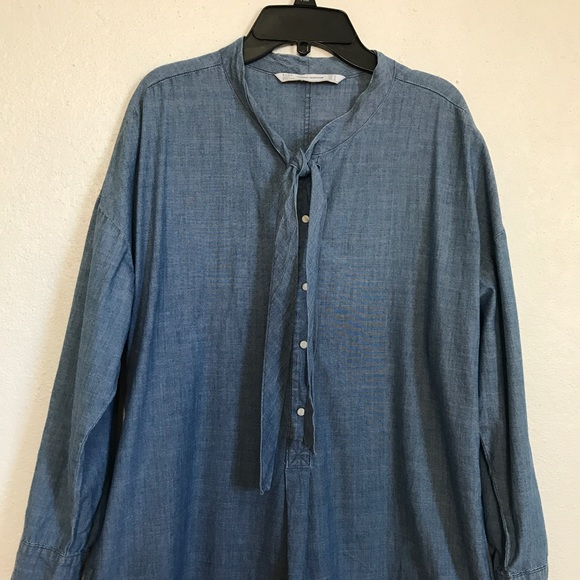 Zara Light Denim Oversized Dress - Picture 3 of 8